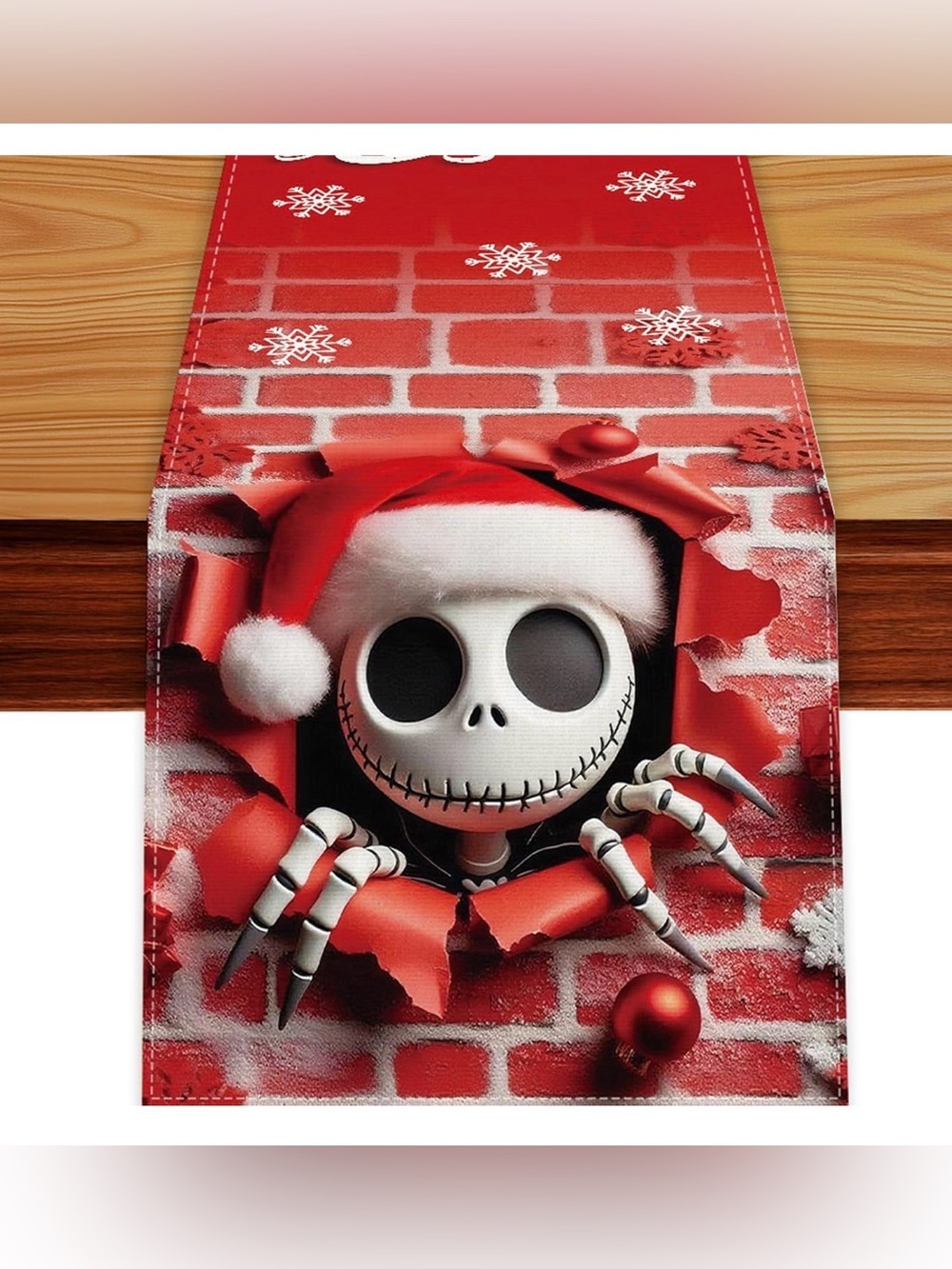 Disney The Nightmare Before Christmas Holiday Table Runner Santa 13x72 NEW - Picture 5 of 8